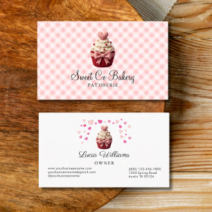 Visita Tarjeta de presentación de panadería Cupcake Faux