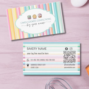 Visita Tarjeta de presentación de panadería dulce Rayas d