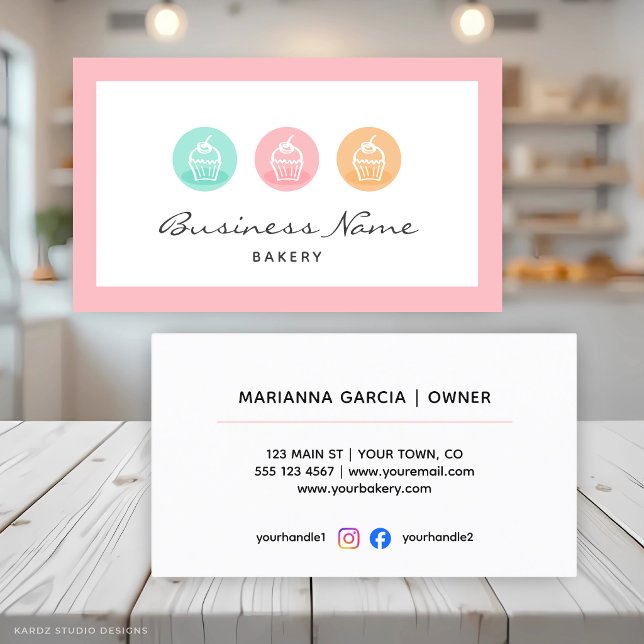 Visita Tarjeta de Presentación de Panadería Profesional (Card shown in standard size with round corners. Choose size and corner style. Packs of 50 cards.)