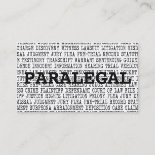 Visita Tarjeta de presentación de Paralegal Legal Words