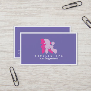 Visita Tarjeta de presentación de pareja de caniches rosa