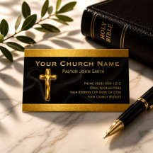 Tarjeta de presentación de pastor de iglesia cruz
