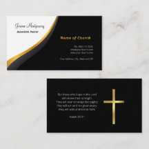 Tarjeta de presentación de pastor minimalista