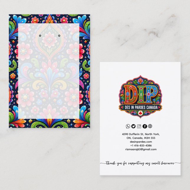 Visita Tarjeta de presentación de patrón personalizado co (Anverso / Reverso)
