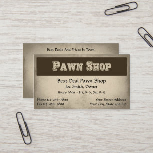 Visita Tarjeta de presentación de Pawn Shop