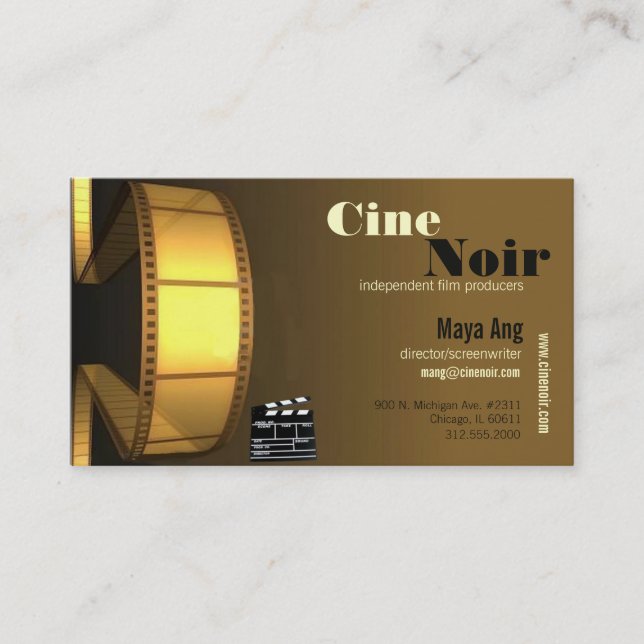 Visita tarjeta de presentación de películas (Anverso)