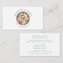 Tarjeta de presentación de peluquería canina Shih