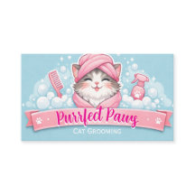 Tarjeta de presentación de peluquería de gatos per