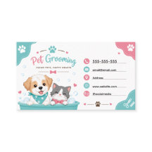 Tarjeta de presentación de peluquería de mascotas 