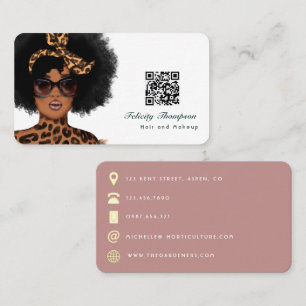 Visita Tarjeta de presentación de peluquero afroamericano