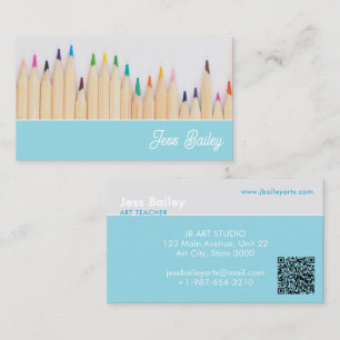 Visita Tarjeta de presentación de Pencils Blue Teacher