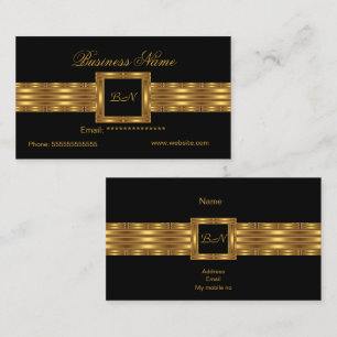 Visita Tarjeta de presentación de perfil Monograma Dorado