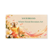Tarjeta de presentación de perfumes y sales