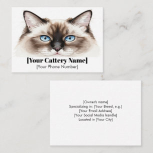 Visita Tarjeta de presentación de personalizable Cattery 