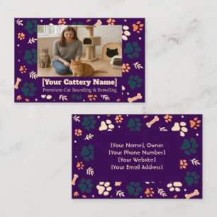 Visita Tarjeta de presentación de personalizable Cattery 