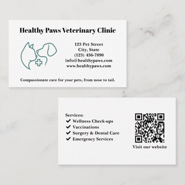 Visita Tarjeta de presentación de personalizado de la clí (Anverso / Reverso)