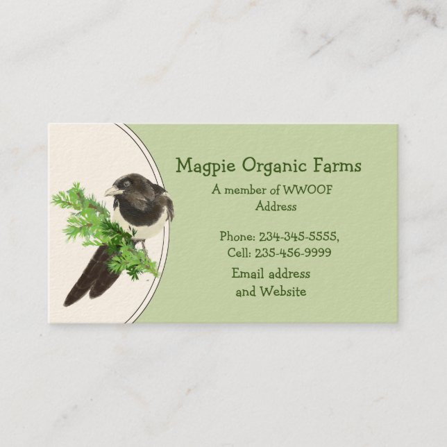 Visita Tarjeta de presentación de personalizado Magpie Or (Anverso)