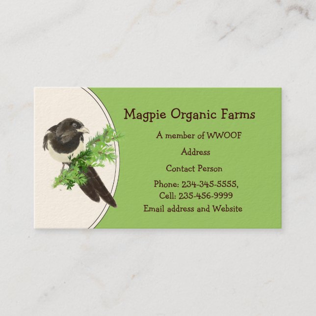 Visita Tarjeta de presentación de personalizado Magpie Or (Anverso)