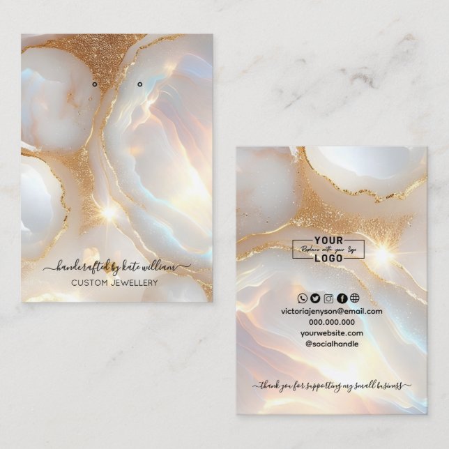 Visita Tarjeta de presentación de piedra opal con LOGO (Anverso / Reverso)