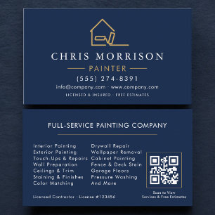 Visita Tarjeta de presentación de pintor de casas azul ma