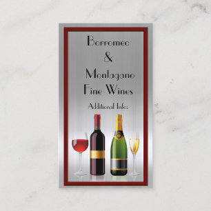 Visita Tarjeta de presentación de plata de vino fina 2