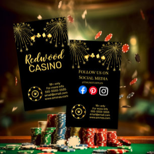 Visita Tarjeta de presentación de póquer de casino de fue