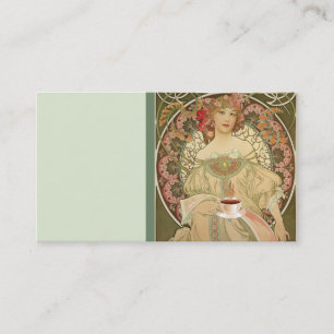 Visita Tarjeta de presentación de Poster de café de época