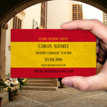 Tarjeta de presentación de profesor de español