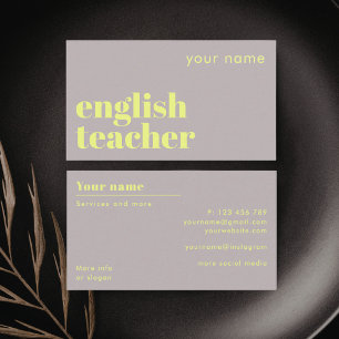 Visita Tarjeta de presentación de profesor de inglés como