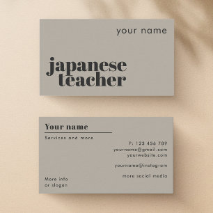 Visita Tarjeta de presentación de profesor de japonés seg