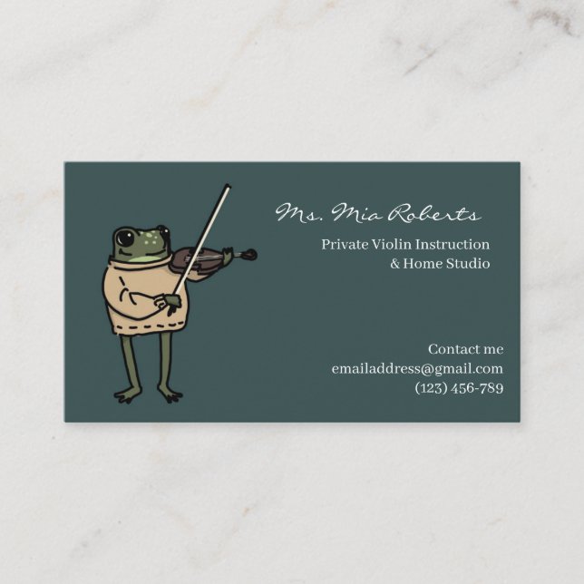 Visita Tarjeta de presentación de profesor de música (Anverso)