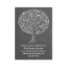 Tarjeta de presentación de profesor del árbol del 