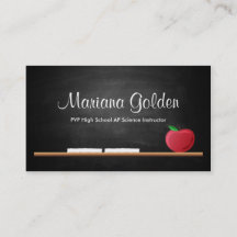 Tarjeta de presentación de profesores de pizarra n