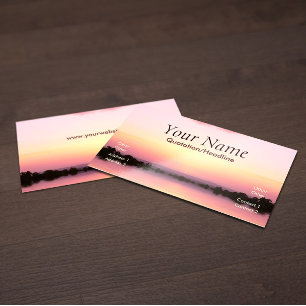 Visita Tarjeta de presentación de puesta de sol rosa