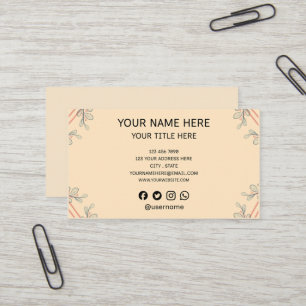 Visita Tarjeta de presentación de rama botánica boho mini