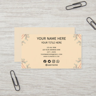 Visita Tarjeta de presentación de rama botánica boho mini