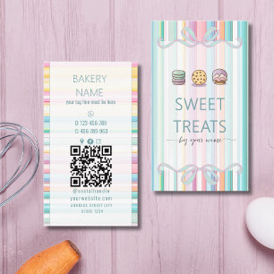 Visita Tarjeta de presentación de rayas pastel dulces reg