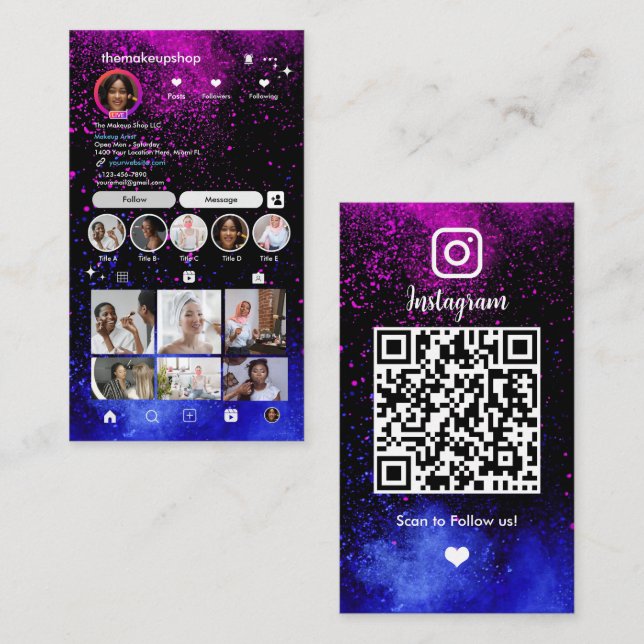 Visita Tarjeta de presentación de redes sociales de códig (Anverso / Reverso)