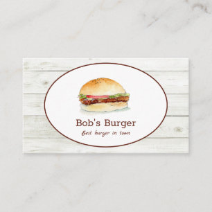 Visita Tarjeta de presentación de restaurante de hamburgu