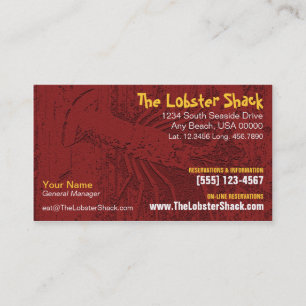 Visita Tarjeta de presentación de restaurante de mariscos