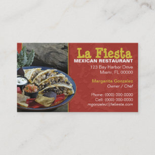 Visita Tarjeta de Presentación de Restaurante Mexicano