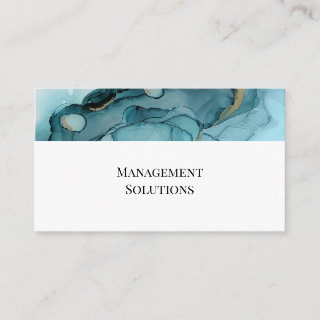 Visita Tarjeta de presentación de resumen verde azulado (Anverso)