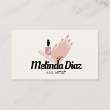 Tarjeta de presentación de salón de arte de uñas d
