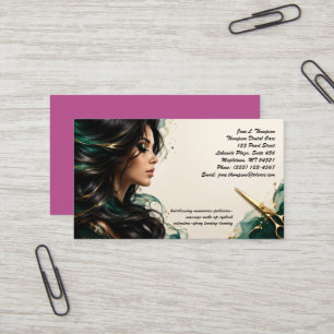 Visita 💇‍♀️ Tarjeta de presentación de salón de belleza 