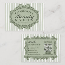 Tarjeta de presentación de salón de belleza con la