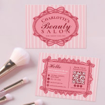 Tarjeta de presentación de salón de belleza con ma