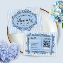 Tarjeta de presentación de salón de belleza con ma