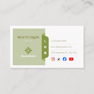 Visita Tarjeta de presentación de salón de belleza elegan