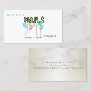 Visita Tarjeta de presentación de salón de uñas Cool Nail