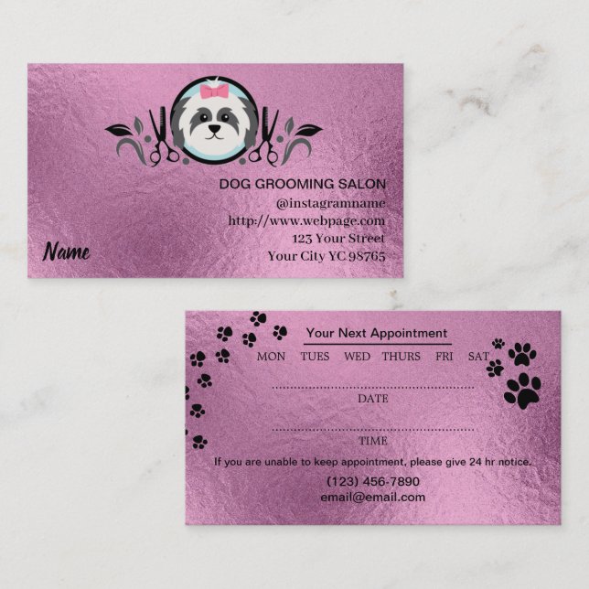 Visita Tarjeta de presentación de Salon Perro Perro (Anverso / Reverso)